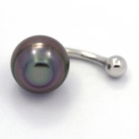 Piercing de Plata y 1 Perla de Tahiti Anillada B 11.1 mm