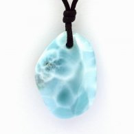 Collar de Algodn y 1 Larimar - 32.2 x 22.4 x 8.9 mm - 9.3 gr