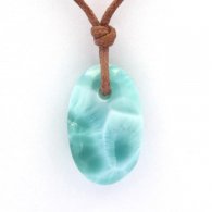 Collar de Algodn y 1 Larimar - 21.5 x 13.2 x 6.4 mm - 2.85 gr