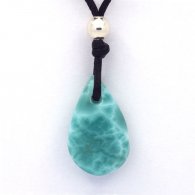 Collar de Algodn y 1 Larimar - 20.6 x 12.8 x 6.4 mm - 1.25 gr