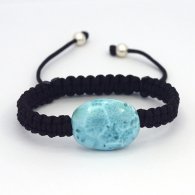 Pulsera de Nylon y 1 Larimar - 16 x 21 x 8.1 mm - 4.6 gr