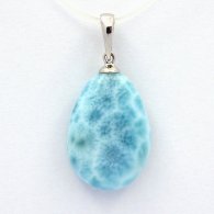 Colgante de Plata y 1 Larimar - 19 x 13.8 x 5.3 mm - 2.56 gr