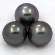Lote de 3 Perlas de Tahiti Redondas C de 11.5 a 11.9 mm