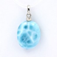 Colgante de Plata y 1 Larimar - 17 x 13.5 x 6.7 mm - 2.75 gr