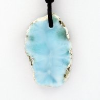 Collar de Algodn y 1 Larimar - 37 x 23 x 6 mm - 10.3 gr