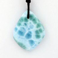 Collar de Algodn y 1 Larimar - 39 x 30 x 7 mm - 13.9 gr