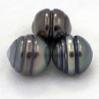 Lote de 3 Perlas de Tahiti Anilladas C de 9.5 a 9.9 mm