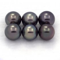 Lote de 6 Perlas de Tahiti Redondas C de 9 a 9.2 mm