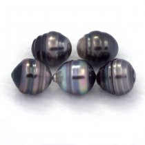 Lote de 5 Perlas de Tahiti Anilladas C de 9.5 a 10 mm