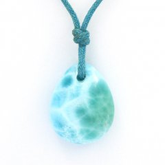 Collar de Algodn y 1 Larimar - 17 x 14 x 6.9 mm - 2.7 gr