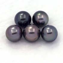 Lote de 5 Perlas de Tahiti Redondas D de 8 a 8.4 mm