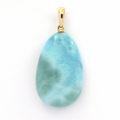 Colgante de Oro 18K y 1 Larimar - 26.7 x 17 x 7.4 mm - 5.75 gr