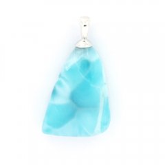 Colgante de Plata y 1 Larimar - 20 x 15 x 7 mm - 3.7 gr