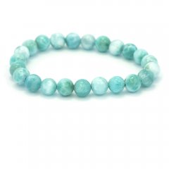 Pulsera de 23 cuentas de larimar - 15.5 cm - 15.4 gr