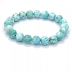 Pulsera de 21 cuentas de larimar - 15 cm - 19.7 gr