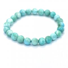 Pulsera de 24 cuentas de larimar - 15 cm - 12.4 gr