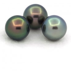 Lote de 3 Perlas de Tahiti Redondas C de 11 a 11.2 mm