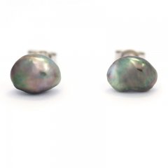 Aretes de Plata y 2 Keishis de Tahiti