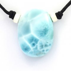 Collar de Algodn y 1 Larimar - 28 x 21 x 10 mm - 11.2 gr