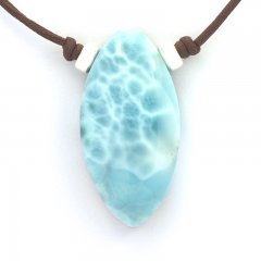 Collar de Algodn y 1 Larimar - 40 x 20 x 9.5 mm - 13.4 gr