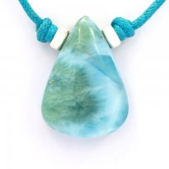 Collar de Algodn y 1 Larimar - 26 x 19 x 8.8 mm - 7.3 gr