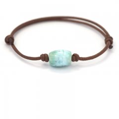 Pulsera de Algodn y 1 Larimar - 12 x 9 mm - 2.3 gr