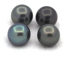 Lote de 4 Perlas de Tahiti Redondas C de 9.5 a 9.6 mm