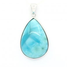 Colgante de Plata y 1 Larimar - 29 x 20 x 8.5 mm - 7.7 gr