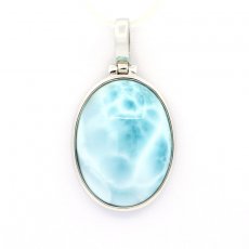 Colgante de Plata y 1 Larimar - 20 x 15 x 7 mm - 3.8 gr