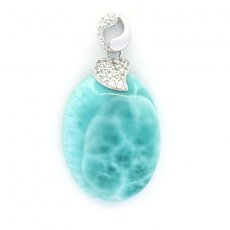 Colgante de Plata y 1 Larimar - 28 x 20.5 x 7.5 mm - 7.2 gr