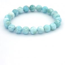 Pulsera de 22 perlas de Larimar - 8 a 8.4 mm - 15 cm - 17.5 gr