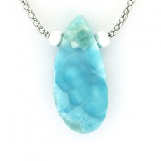 Collar de Plata y 1 Larimar - 33 x 15 x 9 mm - 8.3 gr