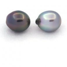 Lote de 2 Perlas de Tahiti Semi-Barrocas C 11.1 y 11.2 mm