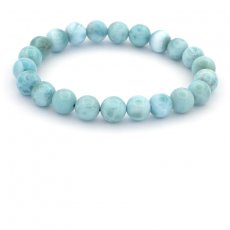 Pulsera de 22 perlas de Larimar - 7.8 a 8.3 mm - 17 cm - 17 gr