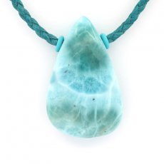 Collar de Algodn y 1 Larimar - 35.5 x 22 x 10 mm - 13.3 gr