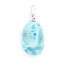 Colgante de Plata y 1 Larimar - 31 x 19.5 x 8.5 mm - 9.1 gr