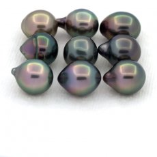 Lote de 9 Perlas de Tahiti Semi-Barrocas B de 8 a 8.4 mm