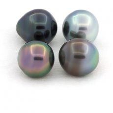 Lote de 4 Perlas de Tahiti Anilladas C de 10 a 10.4 mm