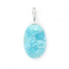 Colgante de Plata y 1 Larimar - 31 x 20 x 8.5 mm - 8.9 gr