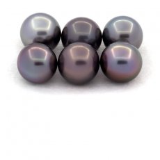 Lote de 6 Perlas de Tahiti Redondas y Semi-Redondas C de 9.2 a 9.4 mm
