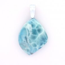 Colgante de Plata y 1 Larimar - 35 x 27 x 9 mm - 13.5 gr