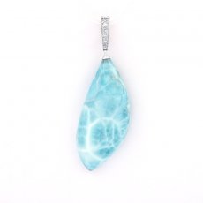 Colgante de Plata y 1 Larimar - 38 x 17 x 9 mm - 9 gr