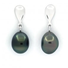 Aretes de Plata y 2 Keishis de Tahiti