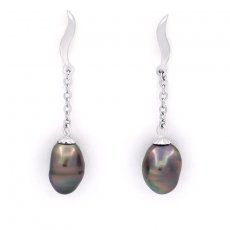 Aretes de Plata y 2 Keishis de Tahiti