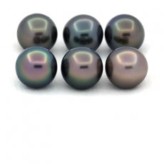 Lote de 6 Perlas de Tahiti Redondas y Semi-Redondas C de 8 a 8.2 mm