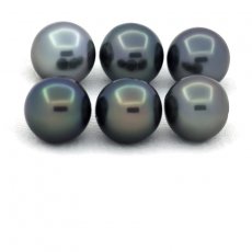 Lote de 6 Perlas de Tahiti Redondas y Semi-Redondas C de 8.2 a 8.3 mm
