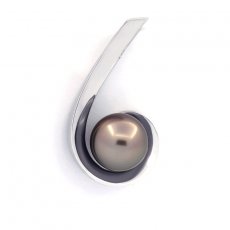 Colgante de Plata y 1 Perla de Tahiti Semi-Barroca B/C 9.5 mm