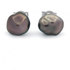 Aretes de Plata y 2 Keishis de Tahiti