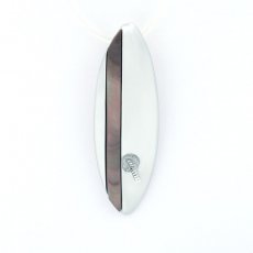 Colgante de Plata Rodiada para 1 Perla de 6 a 10 mm